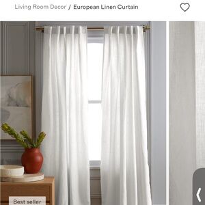 European Linen Curtain - White Quince